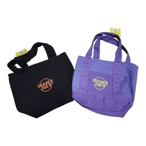Trader Joe's Mini Canvas Tote Bags Nwt
